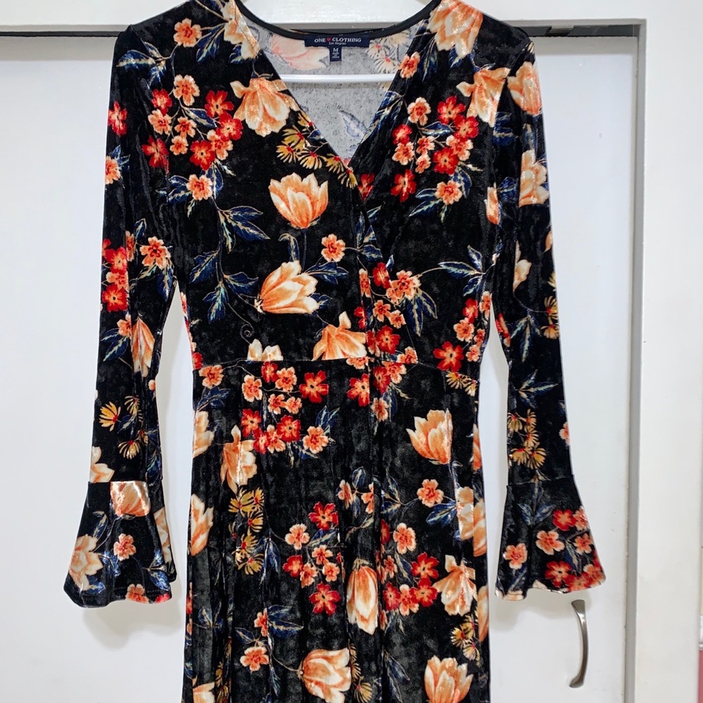 Floral Velvet Dress